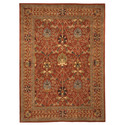 EORC Rust Hand-Tufted Wool Traditional Morris Rug, 9'6 x 13'6 Thumbnail - 1