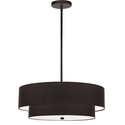 Dainolite 4LT Incand 2 Tier Pendant, MB w/ BK Shade Thumbnail - 1