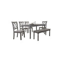Best Master Furniture 6-Piece Dining Set - Rustic Gray - Best Master Furniture Thumbnail - 1
