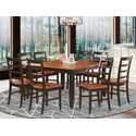 9 Pc Dining Room Set - Square Dining Table With Leaf And 8 Dining Chairs In Black & Cherry Thumbnail - 1