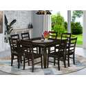 9 Pc Dining Room Set - Square Dining Table With Leaf And 8 Dining Chairs In Black & Cherry Thumbnail - 1