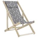 Italian Riviera Foldable Sling Chair with White Wood & Navy Stripes - Safavieh Thumbnail - 1