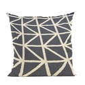Plutus Brands Black Beige Midnight Luxe Diamonds Luxury Throw Pillow Thumbnail - 1