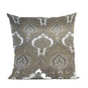 Plutus Brands Brown Beige Noble Curves Paisley Luxury Throw Pillow Thumbnail - 1