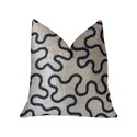Plutus Brands Chandra Taal Blue and Beige Luxury Throw Pillow Thumbnail - 1
