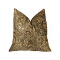 Luxury Double Sided Brown Damask Throw Pillow Handmade in USA Thumbnail - 1