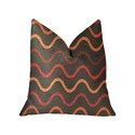 Plutus Brands Serenity Flow Gray and Orange Luxury Throw Pillow Thumbnail - 1
