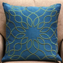 Luxury Geometric Double Sided Throw Pillow Linen Viscose Silk Blend Handmade USA Thumbnail - 1