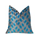 Plutus Brands Castle Crest Turquoise and Gray Handmade Luxury Pillow Thumbnail - 1