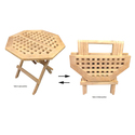Octagonal Picnic Table - Teak Wood Outdoor Table - Portable Folding Table for Beach & Garden Thumbnail - 1
