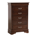Louis Phillipe II Cappuccino 5 Drawer Chest of Drawers (31 in L. X 16 in W. X 48 in H.) Thumbnail - 1
