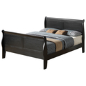 Louis Philippe Black Full Sleigh Bed with High Footboard Thumbnail - 1