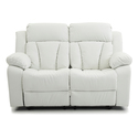 Daria 62 in. W Flared Arm Faux Leather Straight Reclining Sofa in White Thumbnail - 1