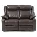 Ward 55 in. Dark Brown Faux leather 2-Seater Reclining Sofa with Pillow Top Arm Thumbnail - 1