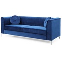 Delray 87 in. Navy Blue Velvet 2-Seater Sofa with 2-Throw Pillow Thumbnail - 1