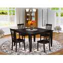 East West Furniture PFAN9-CAP-W 9 Piece Dining Room Table Set Includes a Square Kitchen Table with Butterfly Leaf and 8 Dining Chairs, 54x54 Inch, Cappuccino Thumbnail - 1