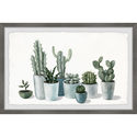 Parvez Taj Growing Cactus and Succulents Framed Painting Print Thumbnail - 1