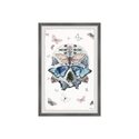 Parvez Taj Blooming Butterfly Skull Framed Painting Print Thumbnail - 1