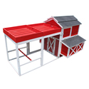 Zoovilla Red Barn Chicken Coop - Rooftop Planter - 3+ Chickens Thumbnail - 1