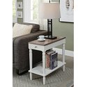 Country French Style Chairside Table Wooden Rustic Storage Drawer - Convenience Concepts Thumbnail - 1