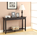 Convenience Concepts American Heritage Console Table 48" - Farmhouse Narrow Sofa Display Accent with Storage Drawer & Shelf for Classic, Transitional Living Room, Entryway, Hallway, & Bedroom, Black Thumbnail - 1
