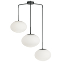 Dainolite 3 Light Pendant in Matte Black w/ White Opal Glass Thumbnail - 1