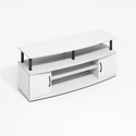 Furinno JAYA Large Entertainment Center Hold up to 55-IN TV, Plain White/Black Thumbnail - 1