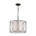 Antique Bronze Caged Drum 3 - Light Pendant 16 - Inch Pendant Light Fixture - Warehouse Of Tiffany Thumbnail - 1