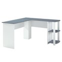 Techni Mobili Modern L-Shaped Desk with Shelves - Grey Home Office Desk ...