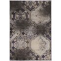 Vintage Powerloomed Polypropylene Turkish Rug 5x7'6 Damask Floral Design - Linon Thumbnail - 1