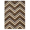 Linon Roma Chevron Chocolate & Beige 8x10 Thumbnail - 1
