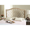 Safavieh Gabrielle White Washed Wicker Headboard - Thumbnail 1