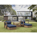 Teak Modular Outdoor Seating Set - Unfinished Wood & Soft Cushions Thumbnail - 1