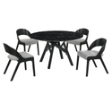 Black Dining Set for 5 People, Living Room & Kitchen Furniture - Armen Living Thumbnail - 1