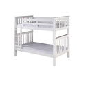 White Twin Over Twin Bunk Bed - Contemporary Solid Wood Design Thumbnail - 1