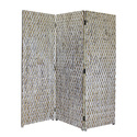 Silver Metallic Patterned Wood Panel Screen - ScreenGems Thumbnail - 1