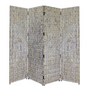 Silver Metallic Patterned Wood Panel Screen - ScreenGems Thumbnail - 1