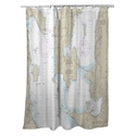 Betsy Drake Interiors South Hero Island, VT Nautical Map Shower Curtain Thumbnail - 1
