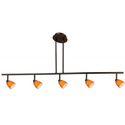 Cal Lighting 7.25-19.25" Adjustable Metal Serpentine Five Light Ceiling Fixture Thumbnail - 1