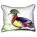 Male Wood Duck Script Small Indoor/Outdoor Pillow 11x14 - Betsy Drake Interiors Thumbnail - 1
