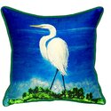 Blue/Green Reversible Outdoor/Indoor Pillow 12x12 Square Polyester Fill - Betsy Drake Interiors Thumbnail - 1