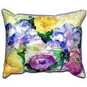 Watercolor Garden Small Square Indoor Outdoor Pillow Cushion Thumbnail - 1
