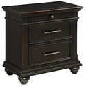 Brooks 3-Drawer Nightstand with USB Ports in Black Thumbnail - 1