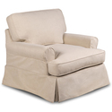 Washable Water-Resistant Living Room Armchair Tan T-Cushion Chair Thumbnail - 1