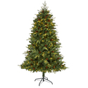 Nearly Natural 6ft. Wellington Spruce Look Artificial Christmas Tree with 300 Clear LED Lights and Pine Cones - Thumbnail 1