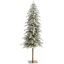 Nearly Natural 6.5ft. Flocked Washington Alpine Christmas Artificial Tree with 250 White Warm LED Lights and 637 Bendable Branches Thumbnail - 1