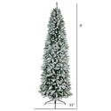 Nearly Natural 9ft. Slim Flocked Montreal Fir Artificial Christmas Tree with 1860 Bendable Branches Thumbnail - 1