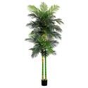 Nearly Natural 9ft. Artificial Double Golden Cane Palm Tree Thumbnail - 1