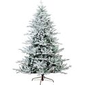 Nearly Natural 7ft. Pre-Lit Artificial Fraser Fir Flocked Christmas Tree with Instant Connect Technology and 400 Warm White LED Lights - Thumbnail 1