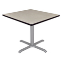 Regency Cain 36 in. Medium Square X-Base Breakroom Table- Maple Top, Grey Legs Thumbnail - 1